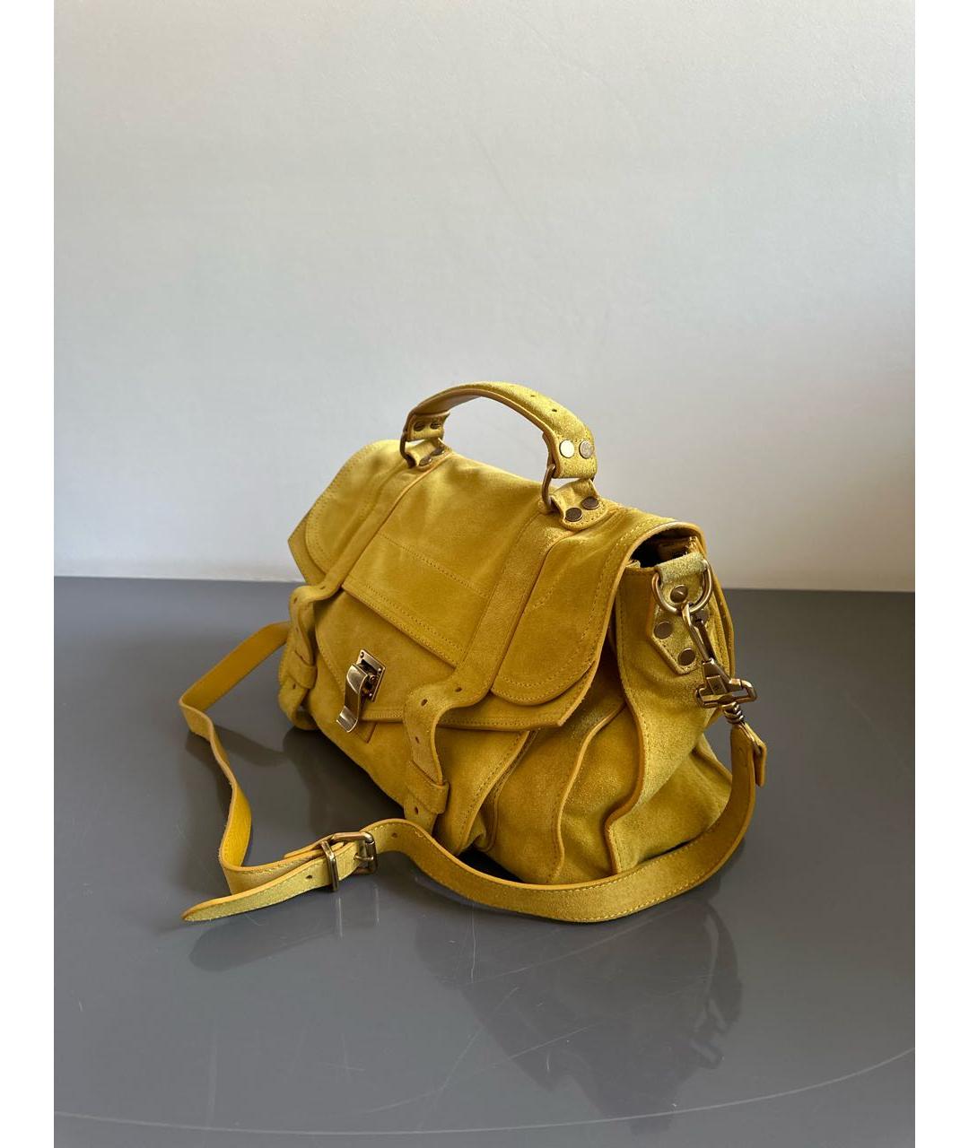 PROENZA SCHOULER Горчичная замшевая сумка с короткими ручками, фото 2