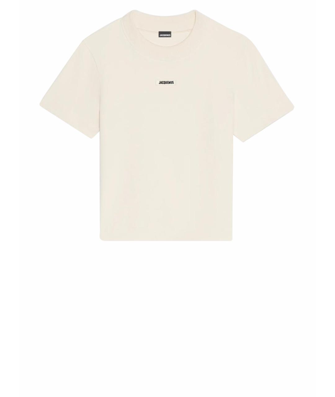 JACQUEMUS Бежевая хлопковая футболка, фото 1