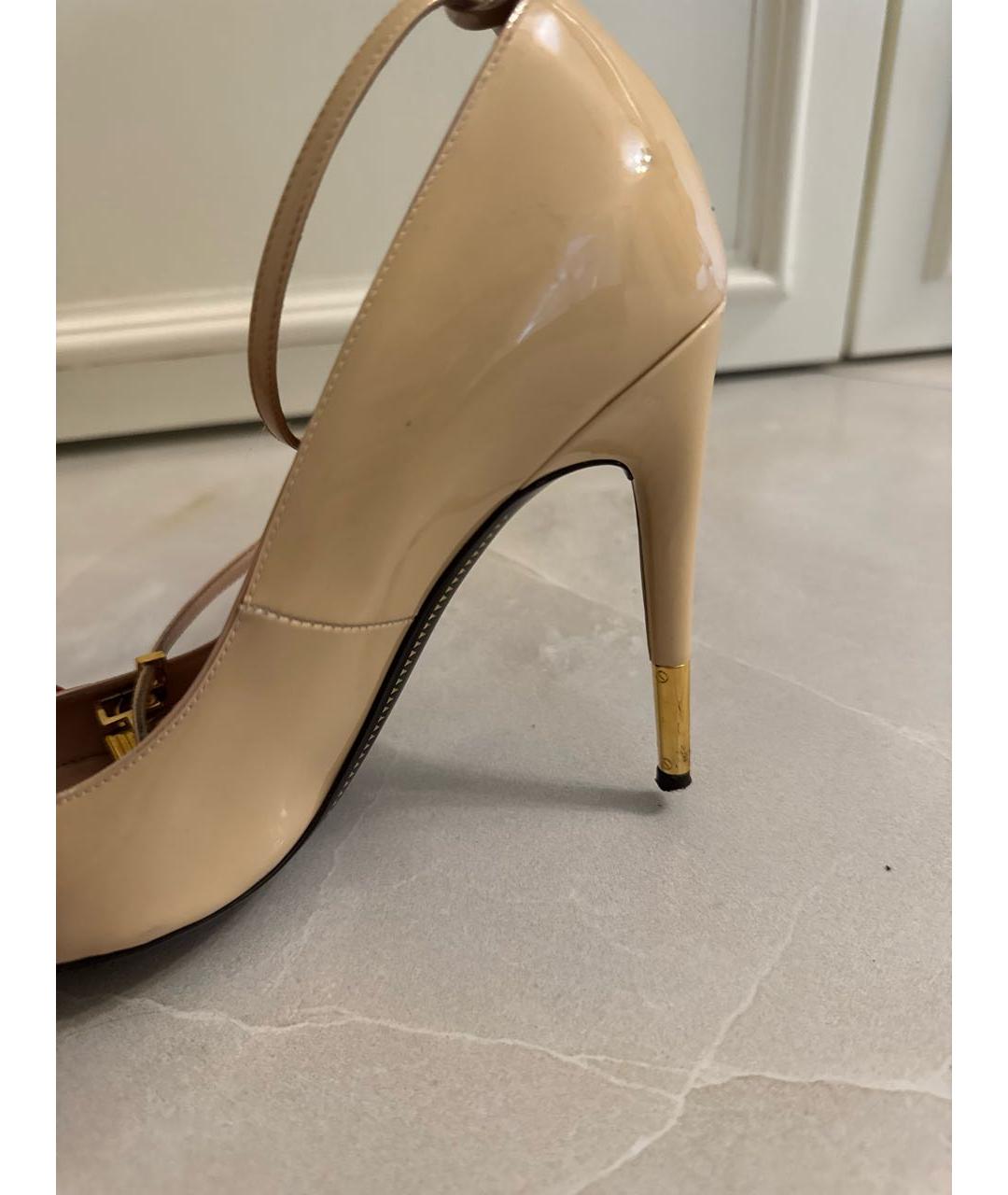 TOM FORD Бежевые туфли из лакированной кожи, фото 7