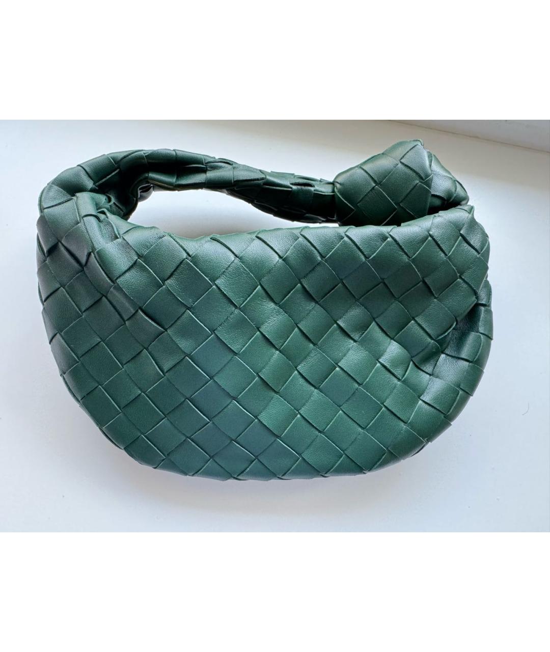 BOTTEGA VENETA Зеленая кожаная сумка с короткими ручками, фото 3