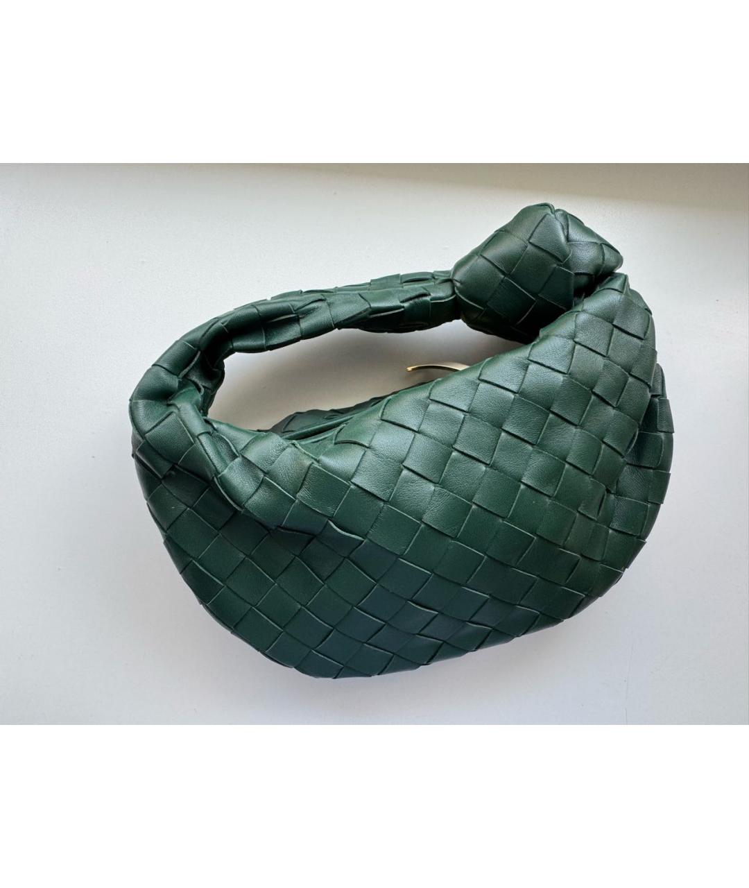 BOTTEGA VENETA Зеленая кожаная сумка с короткими ручками, фото 2