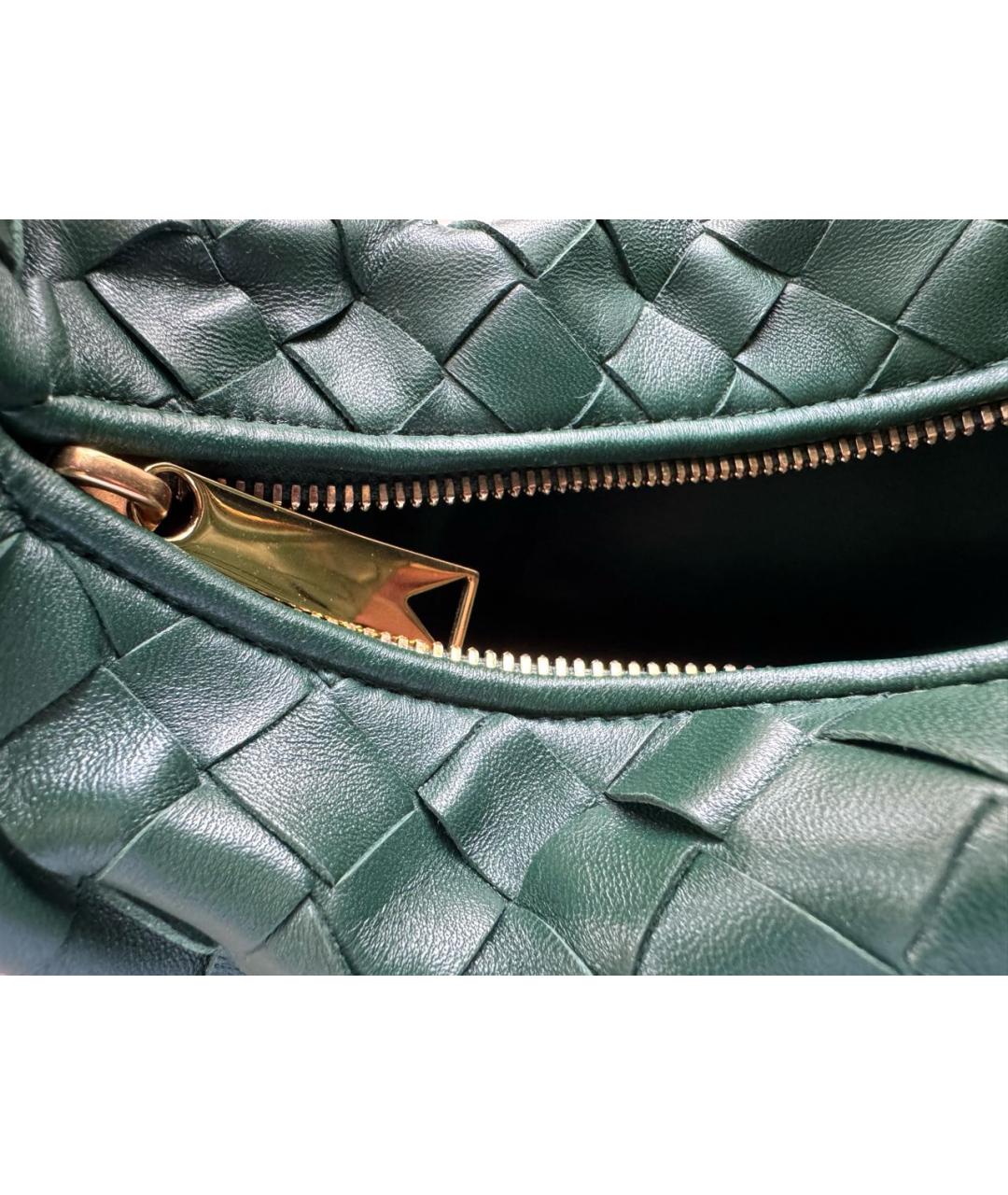 BOTTEGA VENETA Зеленая кожаная сумка с короткими ручками, фото 6