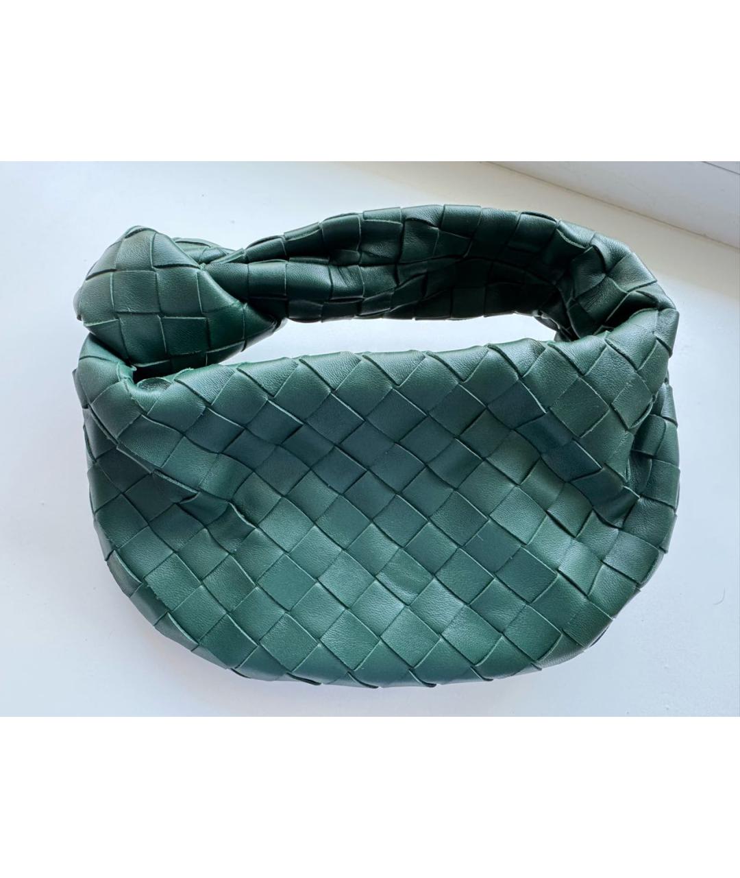 BOTTEGA VENETA Зеленая кожаная сумка с короткими ручками, фото 4