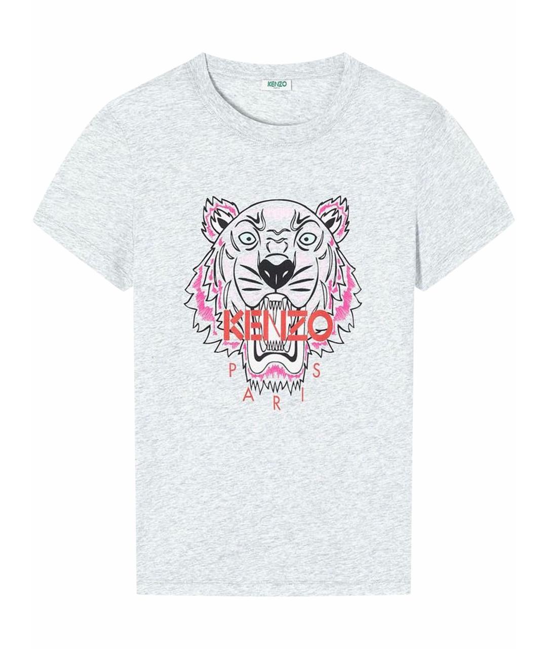 KENZO Серая хлопковая футболка, фото 1
