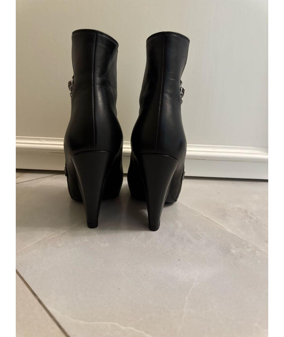 SAINT LAURENT Черные кожаные ботильоны, фото 4
