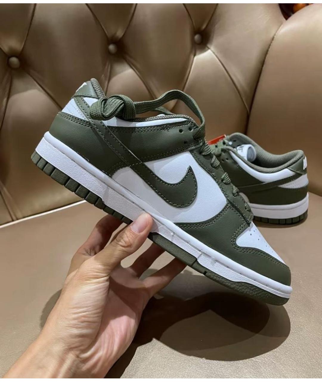 NIKE Зеленые кожаные кеды, фото 5