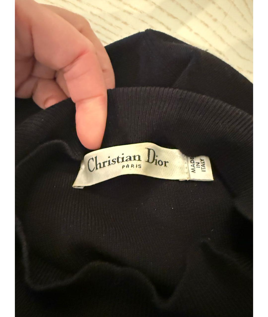 CHRISTIAN DIOR Черное шерстяное повседневное платье, фото 3