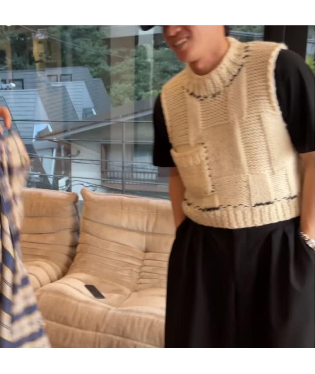 RAF SIMONS Бежевая шерстяная жилетка, фото 7
