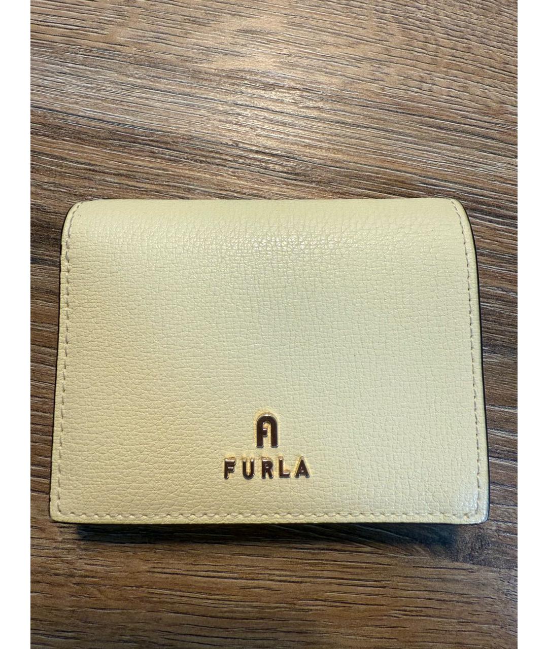 FURLA Желтый кожаный кошелек, фото 9