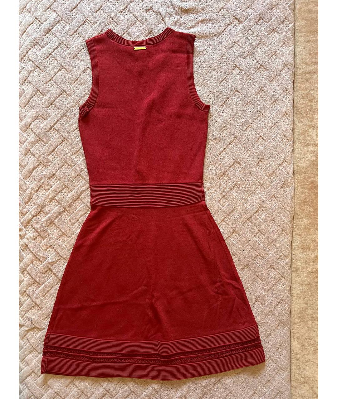 MICHAEL MICHAEL KORS Бордовое вискозное коктейльное платье, фото 2