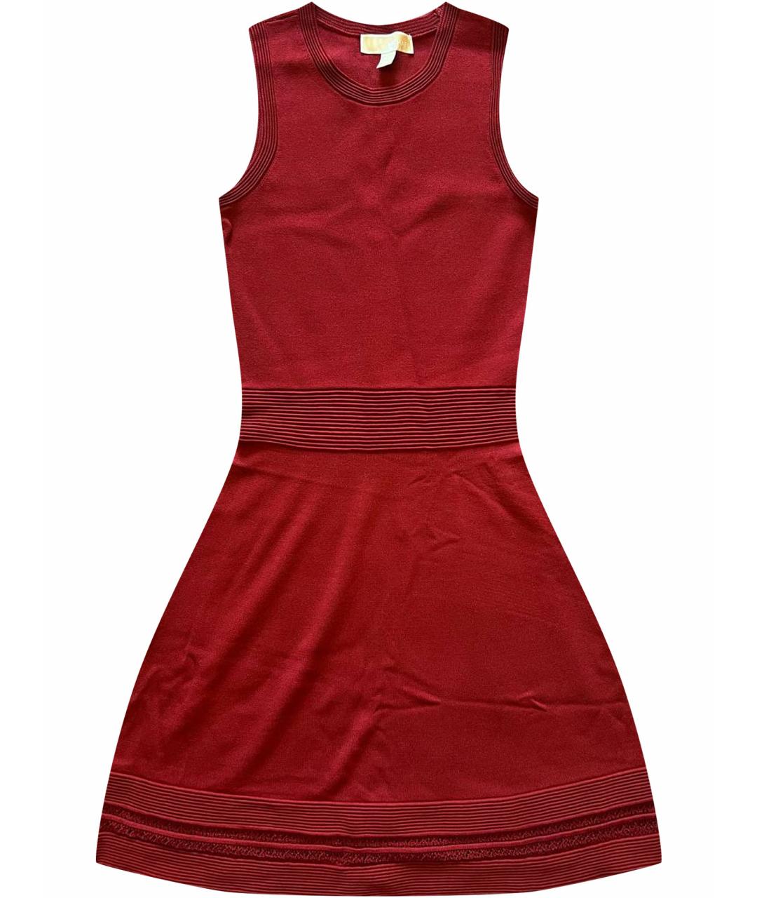 MICHAEL MICHAEL KORS Бордовое вискозное коктейльное платье, фото 1