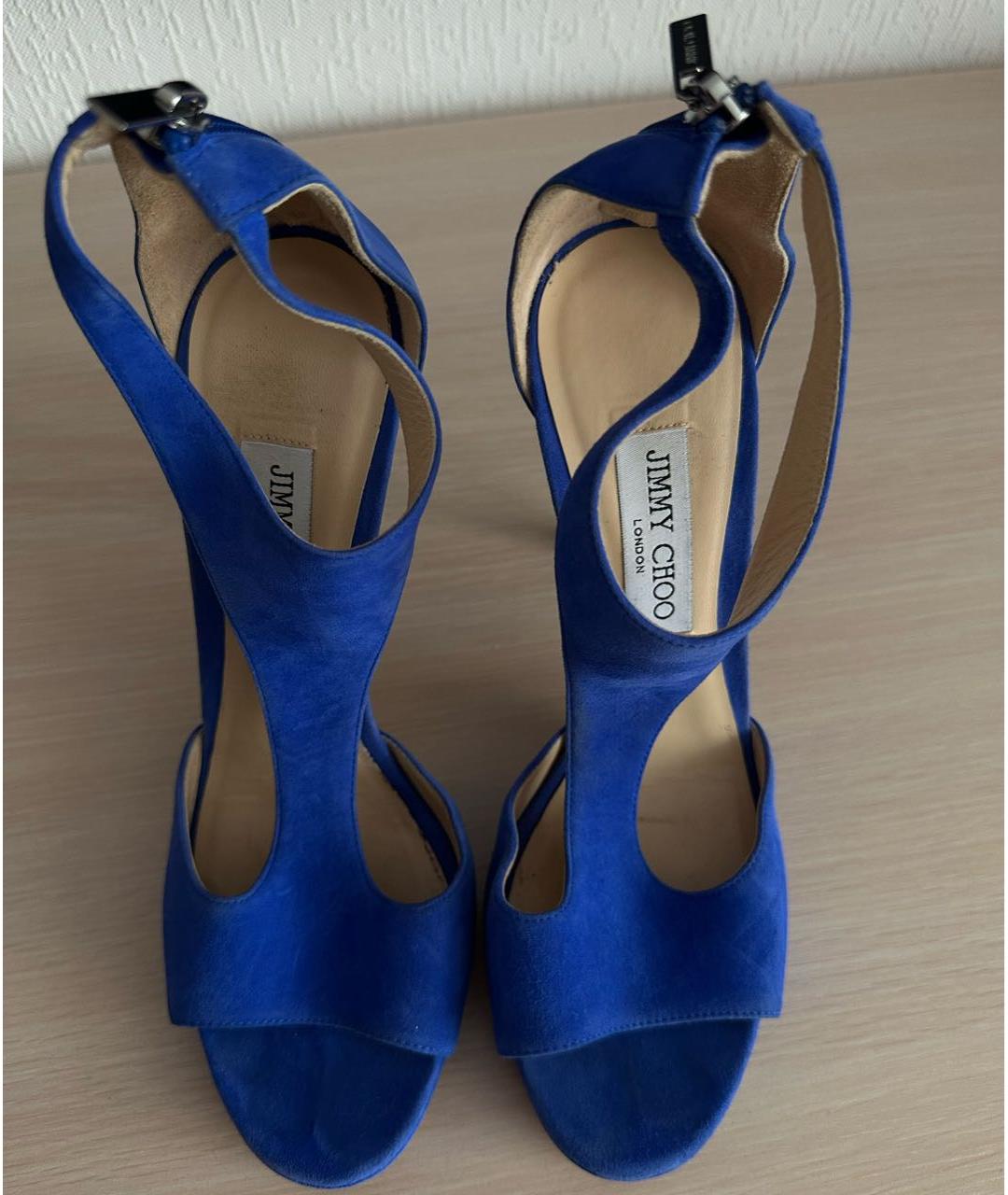 JIMMY CHOO Синие замшевые босоножки, фото 2