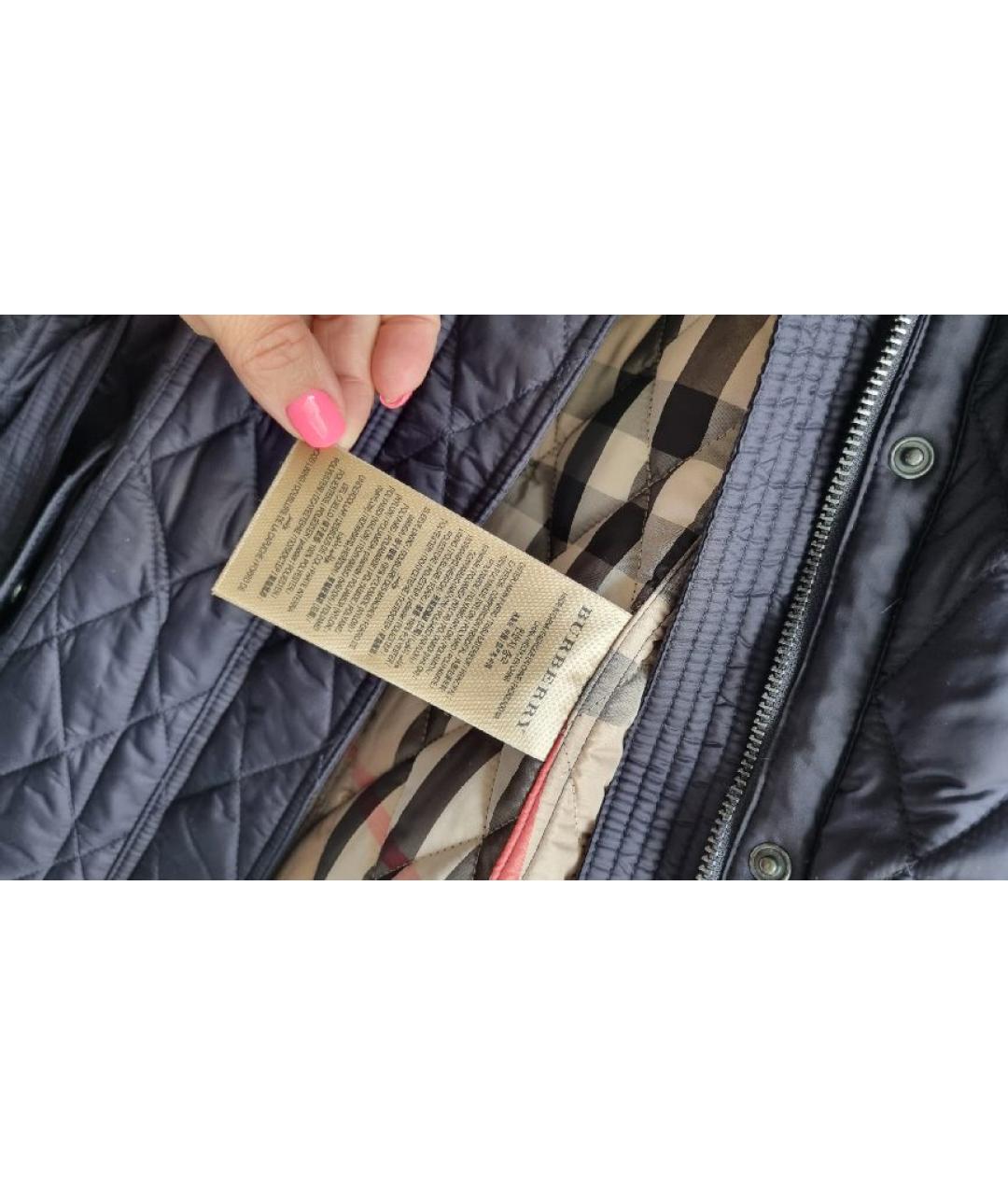 BURBERRY Темно-синяя полиамидовая куртка, фото 6