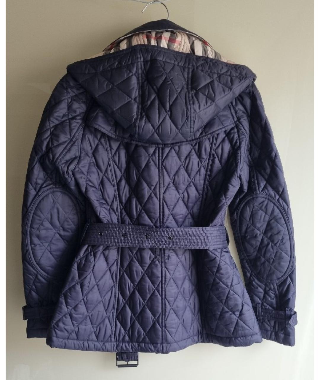 BURBERRY Темно-синяя полиамидовая куртка, фото 2