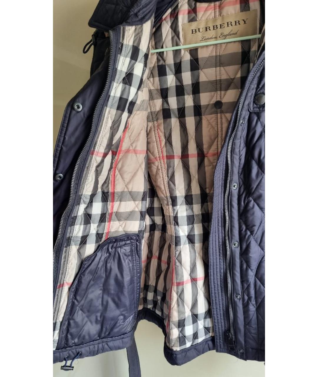 BURBERRY Темно-синяя полиамидовая куртка, фото 5