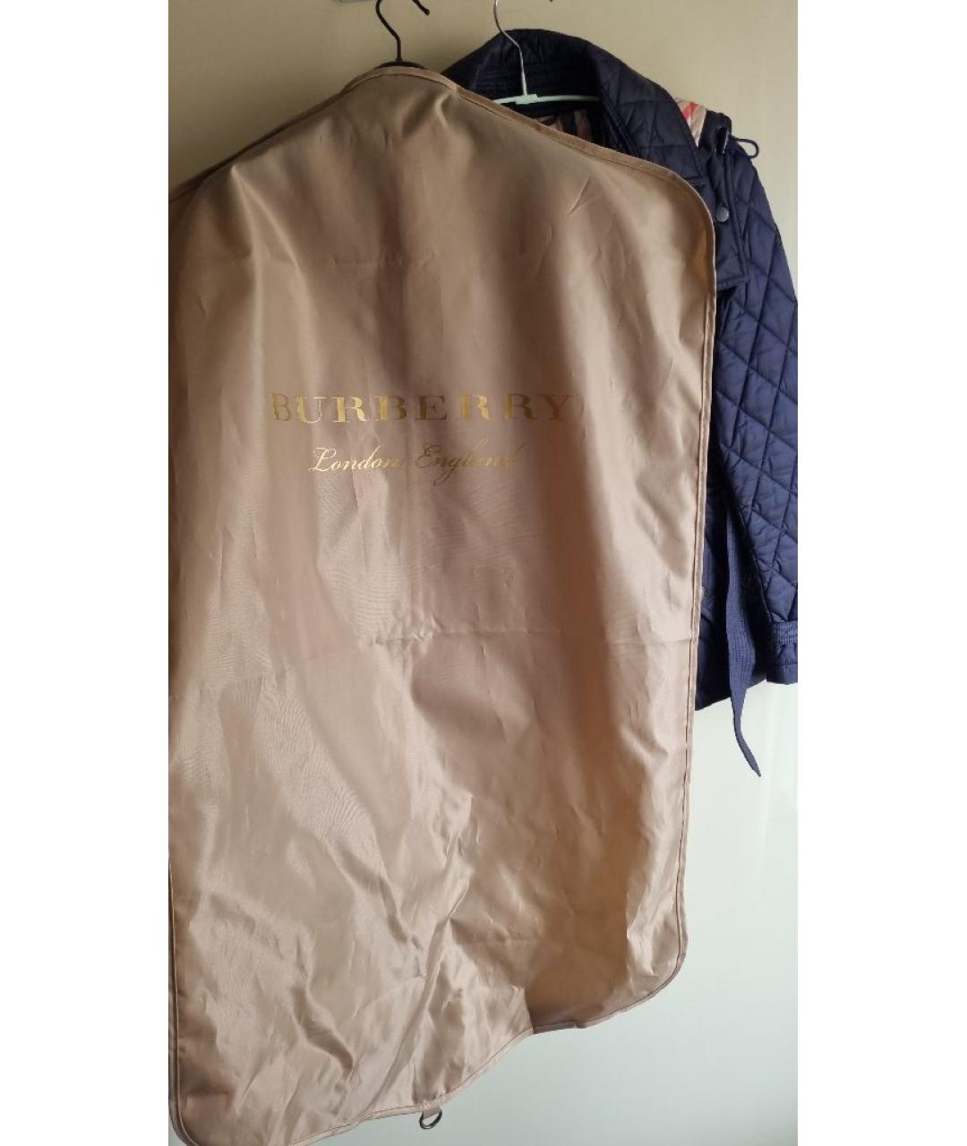 BURBERRY Темно-синяя полиамидовая куртка, фото 8