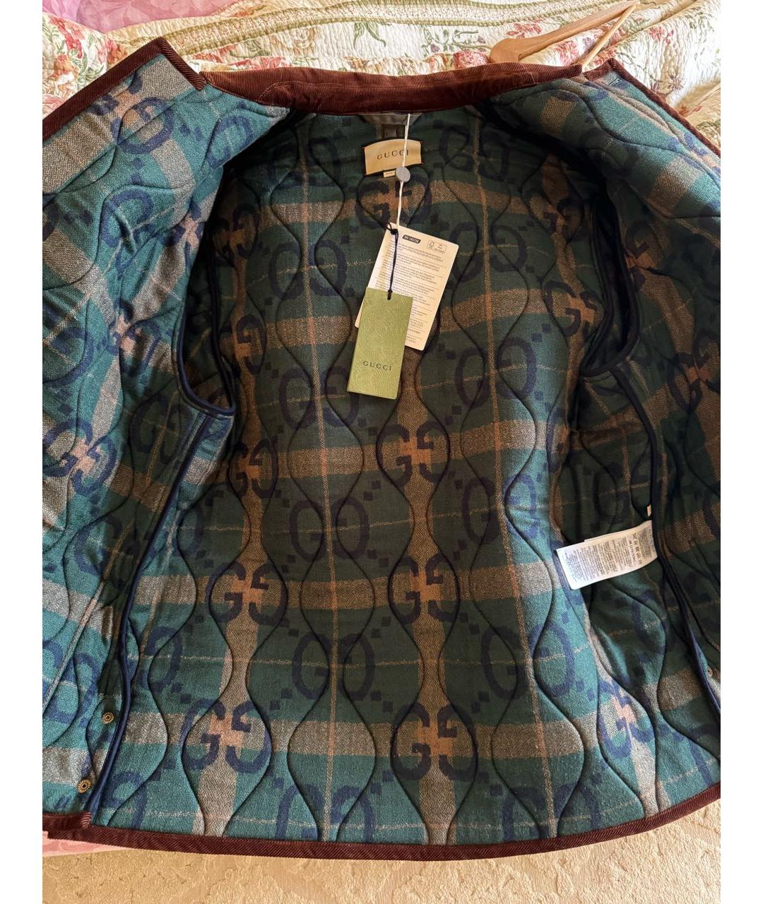 GUCCI Зеленая шерстяная парка, фото 4