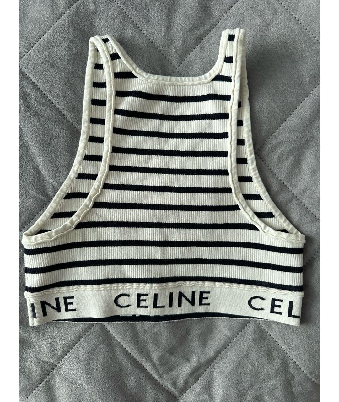 CELINE Белая майка, фото 2