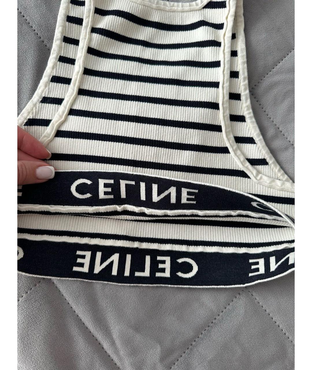 CELINE Белая майка, фото 4