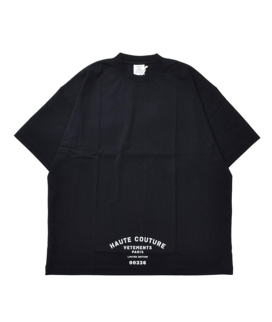 VETEMENTS Черная хлопко-эластановая футболка, фото 1