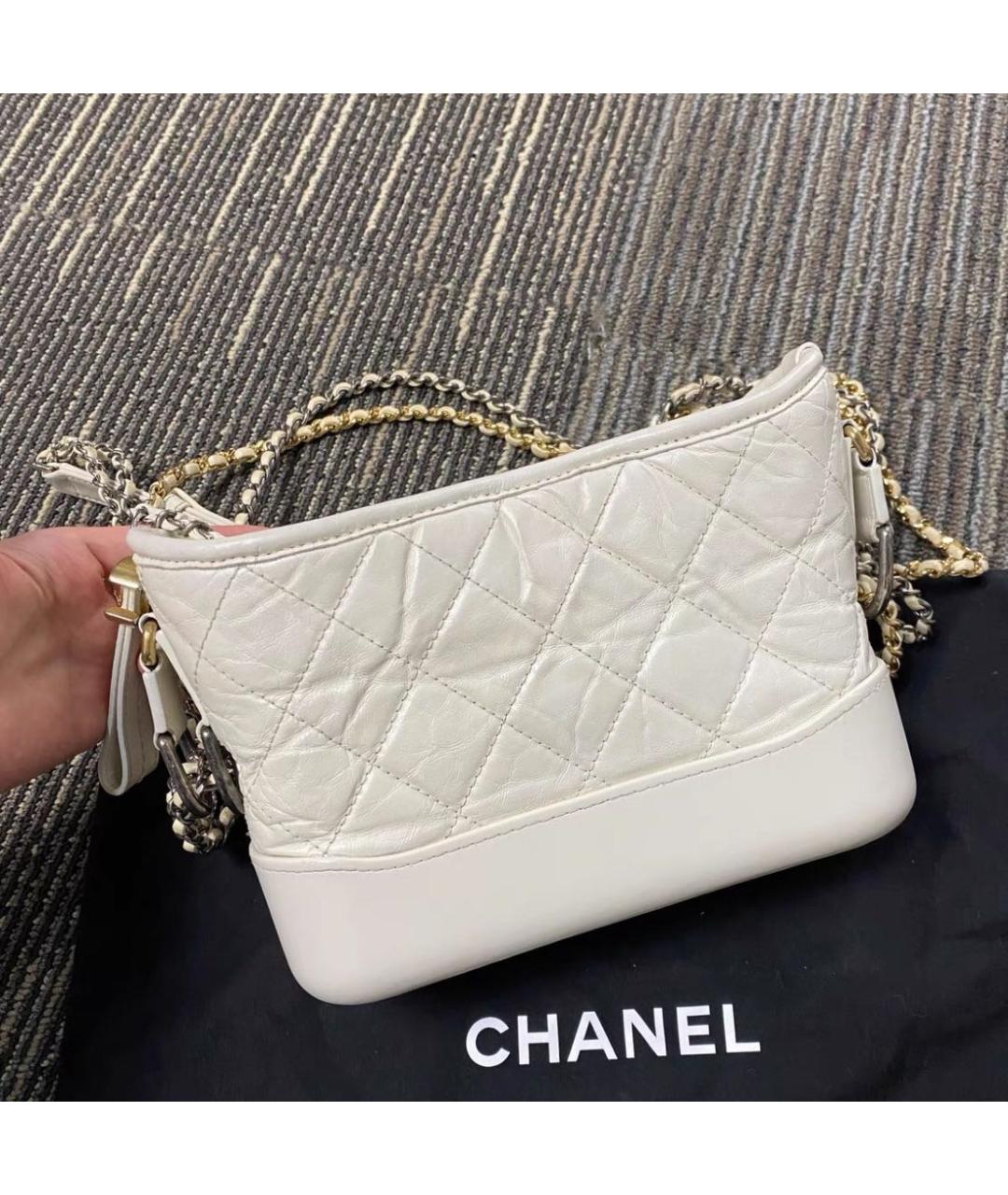 CHANEL Белая кожаная сумка через плечо, фото 3