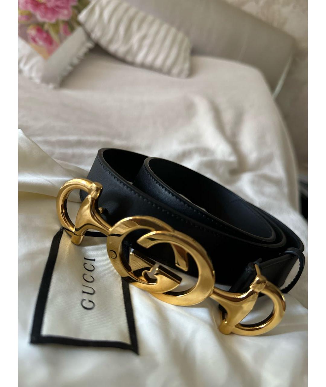 GUCCI Черный кожаный ремень, фото 2