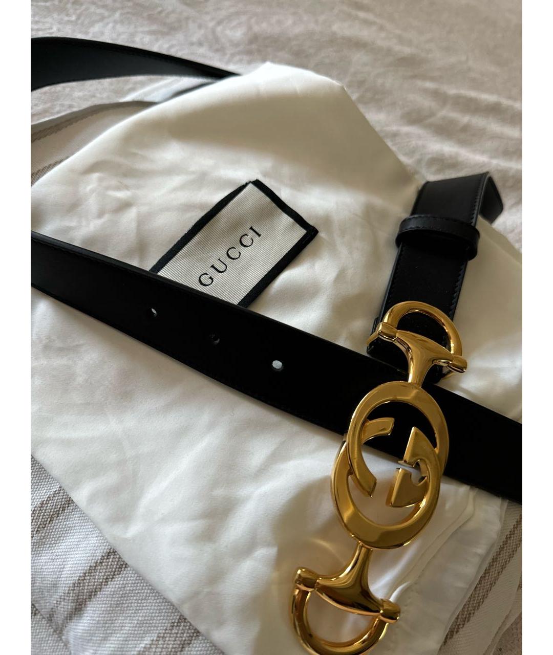 GUCCI Черный кожаный ремень, фото 4