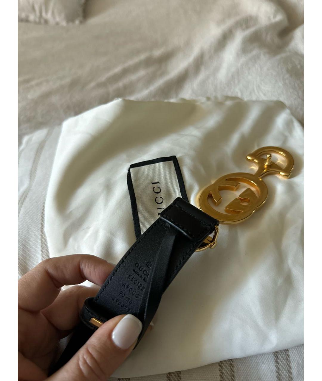 GUCCI Черный кожаный ремень, фото 3