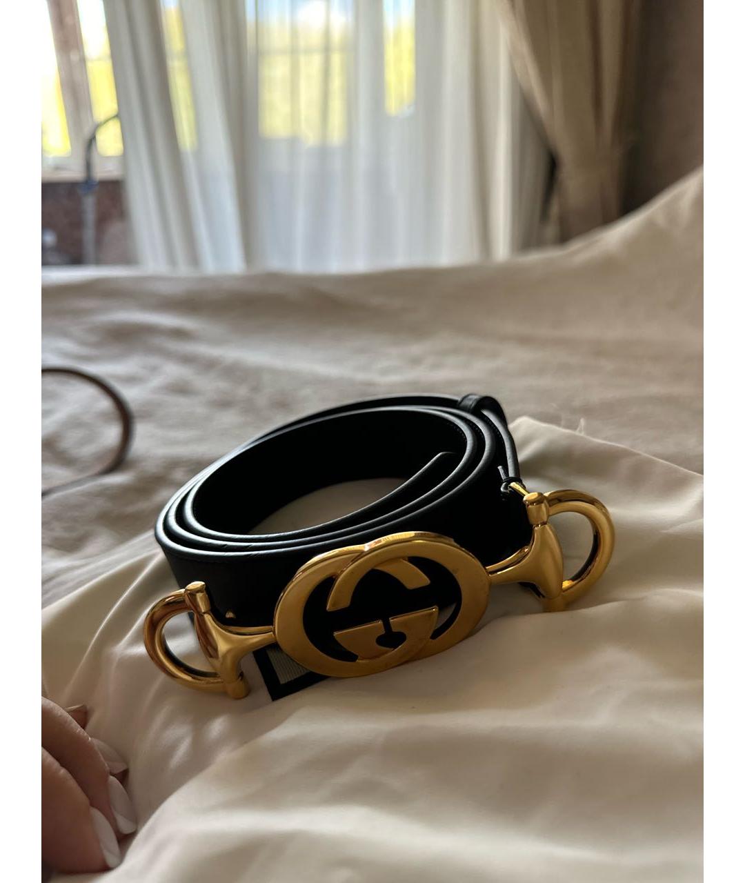GUCCI Черный кожаный ремень, фото 6