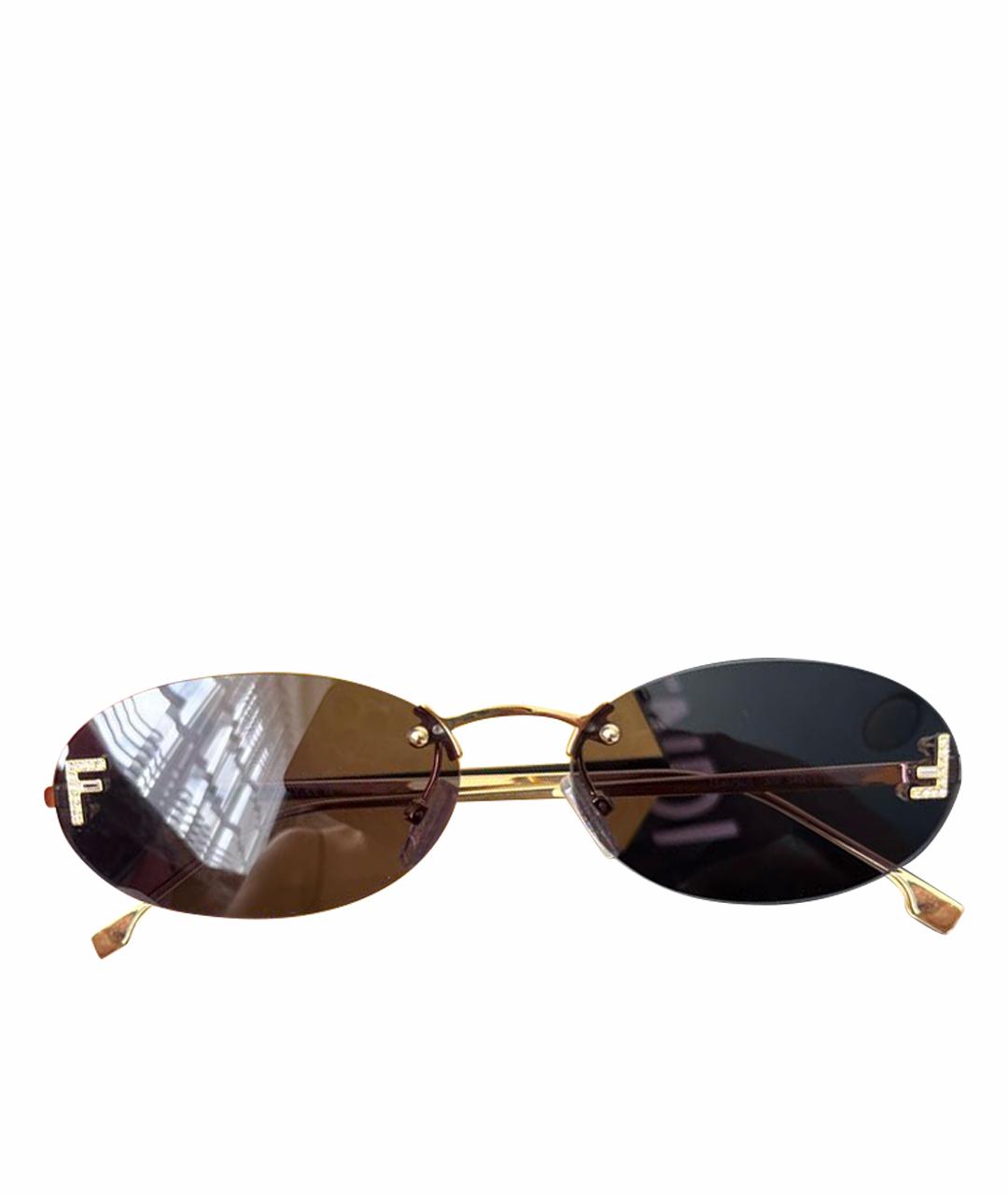 FENDI Синие металлические солнцезащитные очки, фото 1