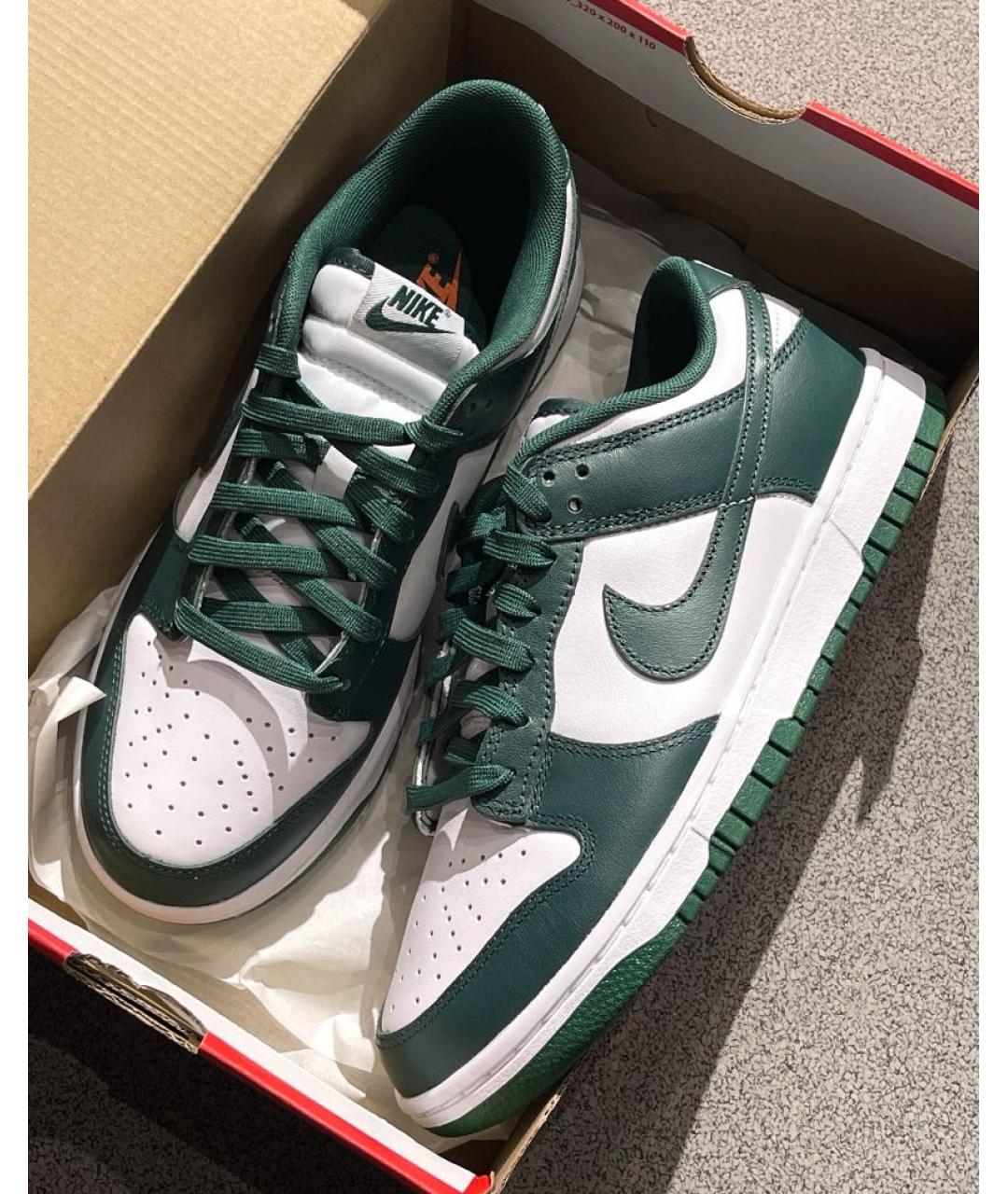 NIKE Зеленые кожаные кеды, фото 5