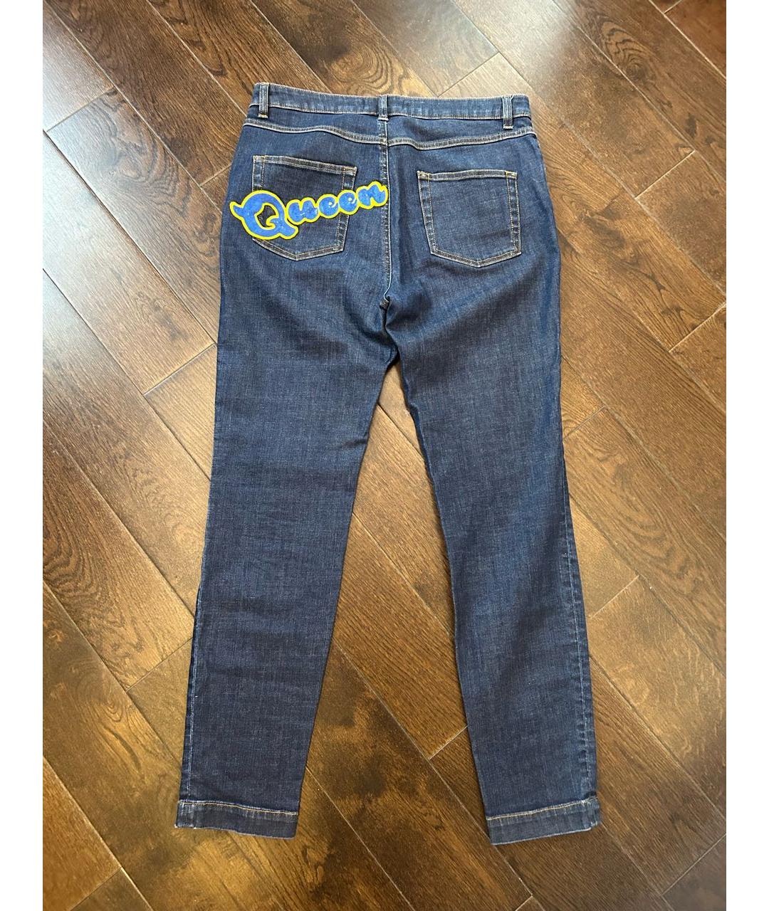 DOLCE&GABBANA Синие хлопко-эластановые джинсы слим, фото 2