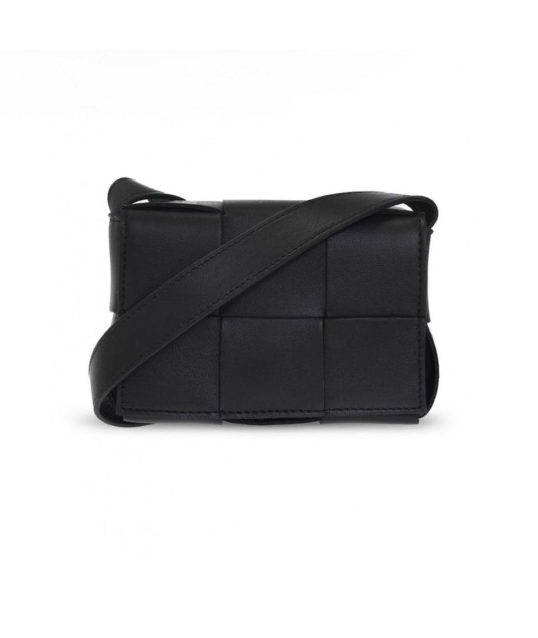 BOTTEGA VENETA Черная кожаная сумка через плечо, фото 1