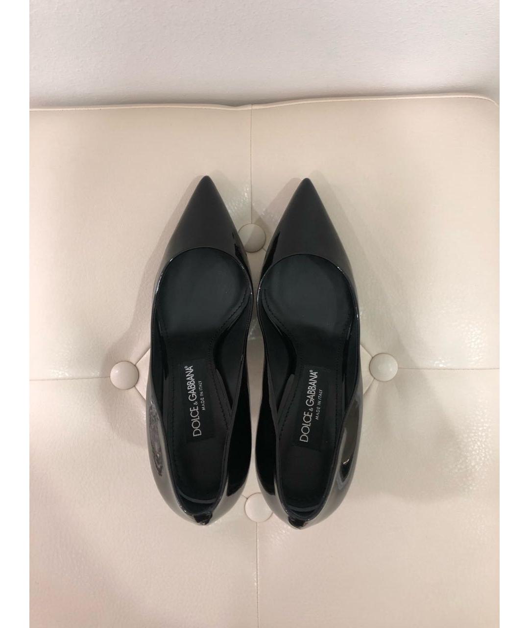 DOLCE&GABBANA Черные кожаные туфли, фото 2