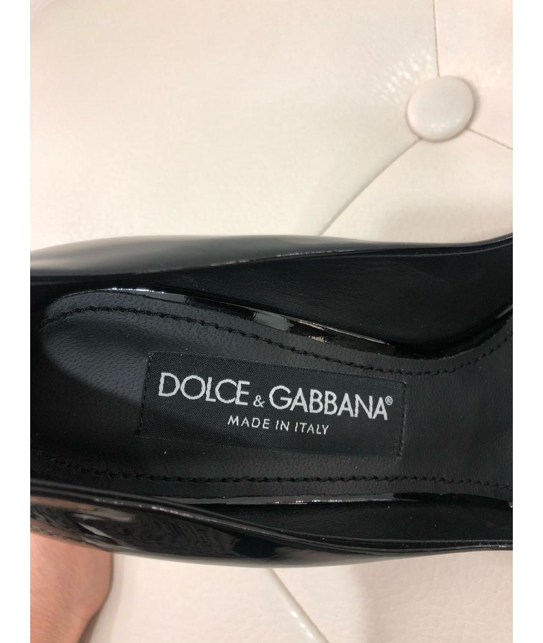 DOLCE&GABBANA Черные кожаные туфли, фото 4