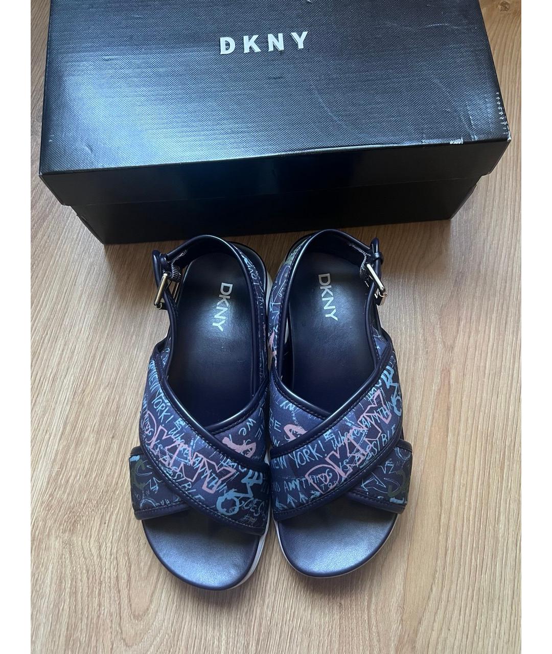 DKNY Черные сандалии из искусственной кожи, фото 2