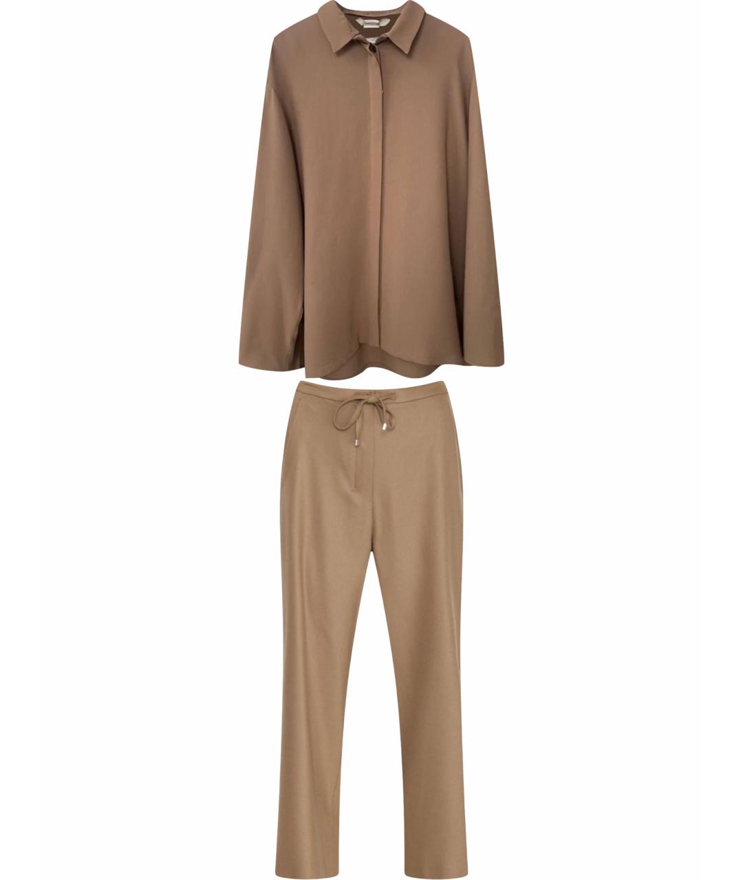 'S MAX MARA Бежевый ацетатный костюм с брюками, фото 1