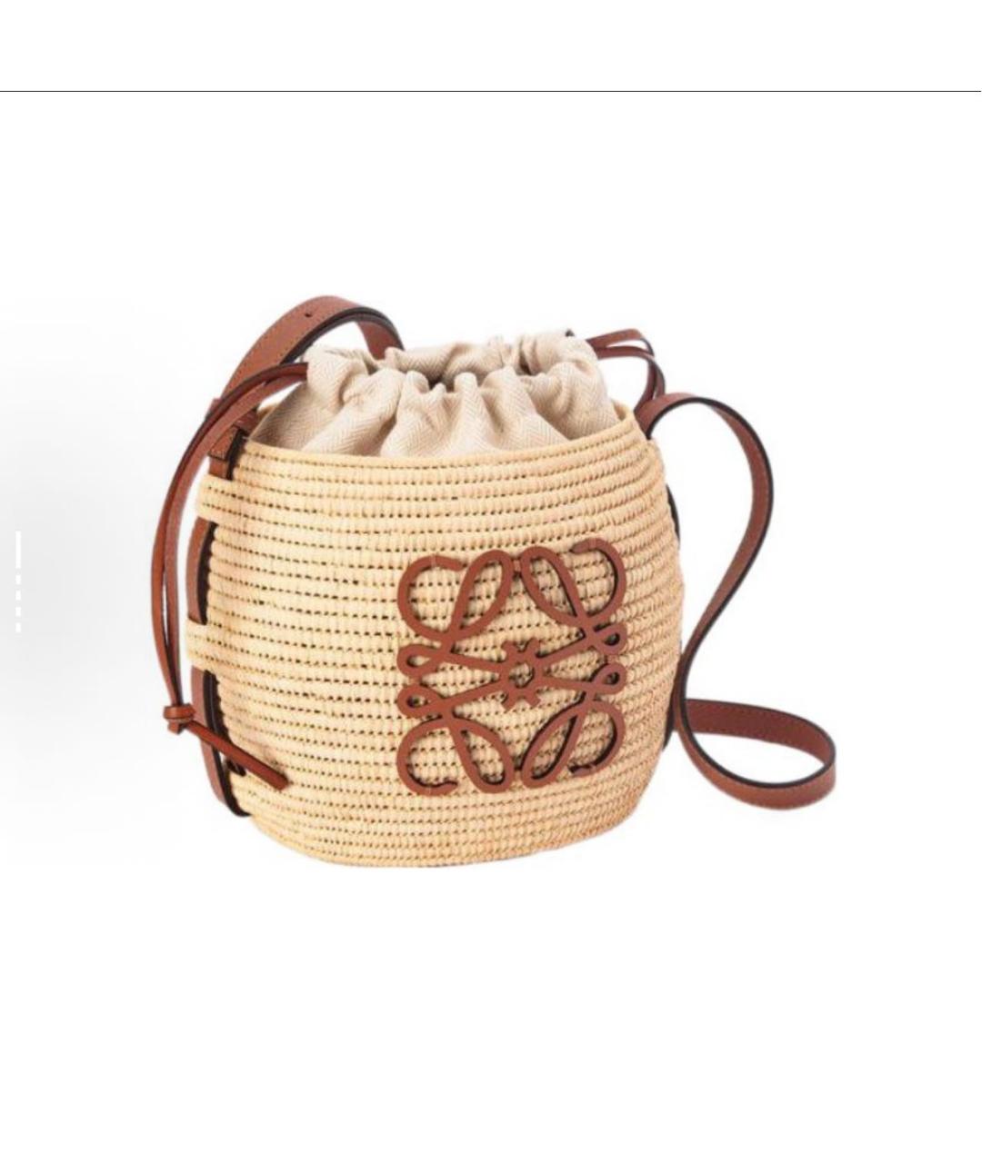 LOEWE Бежевая пелетеная сумка через плечо, фото 2