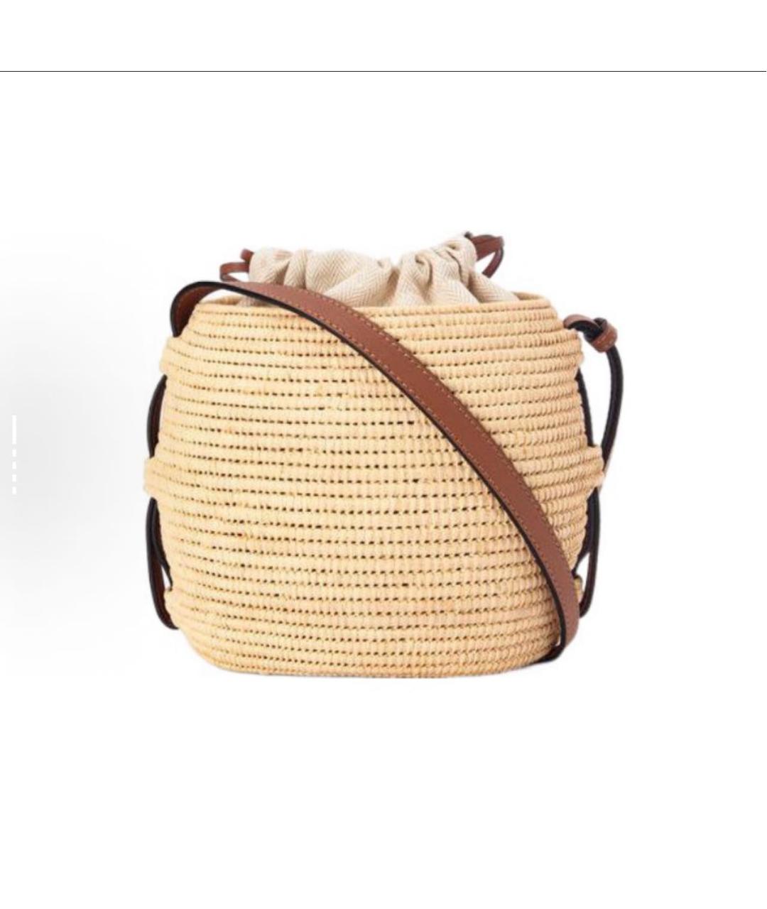LOEWE Бежевая пелетеная сумка через плечо, фото 3