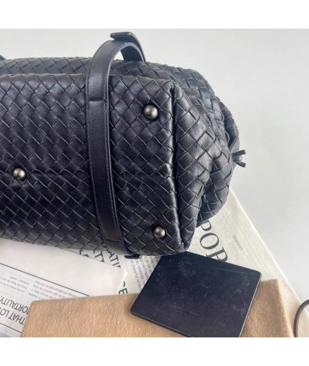BOTTEGA VENETA Черная кожаная сумка через плечо, фото 8