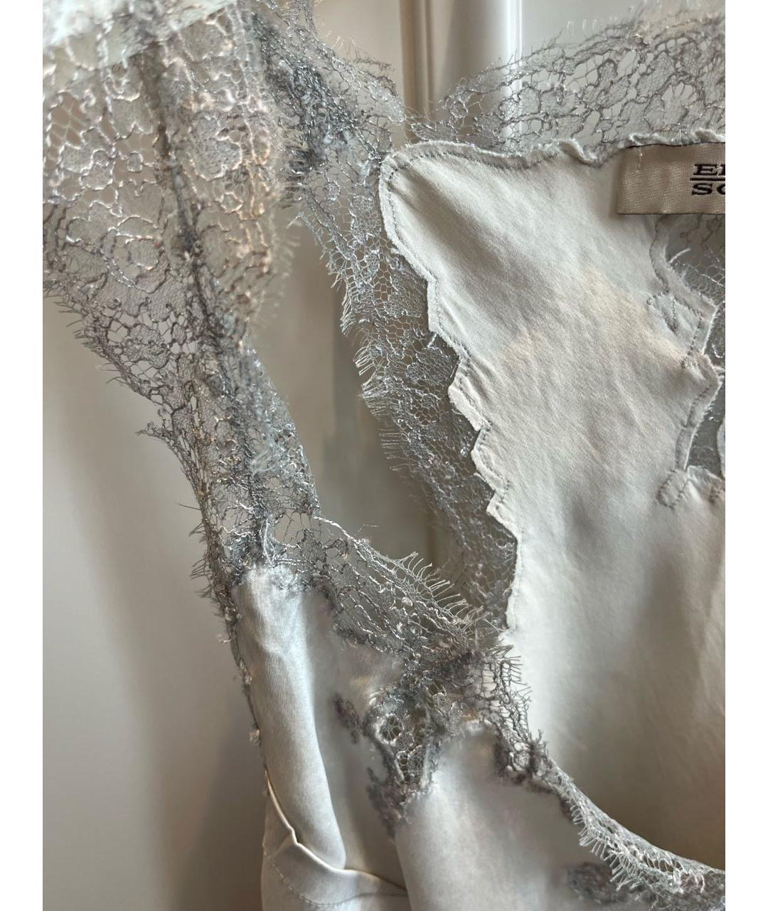 ERMANNO SCERVINO Серая шелковая майка, фото 4