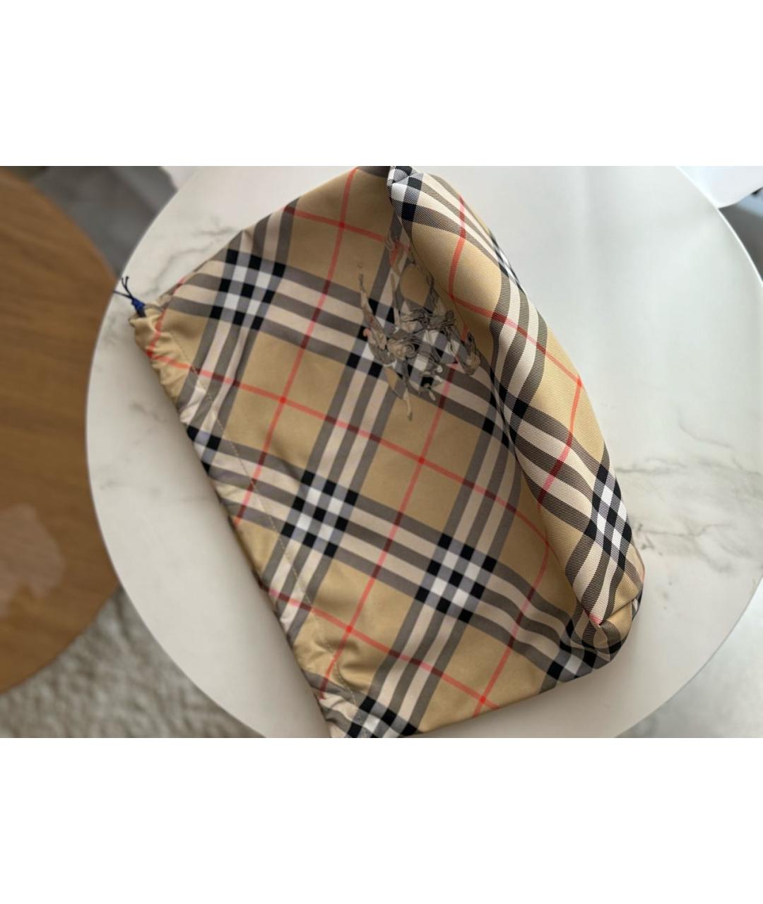 BURBERRY Бежевая тканевая косметичка, фото 3
