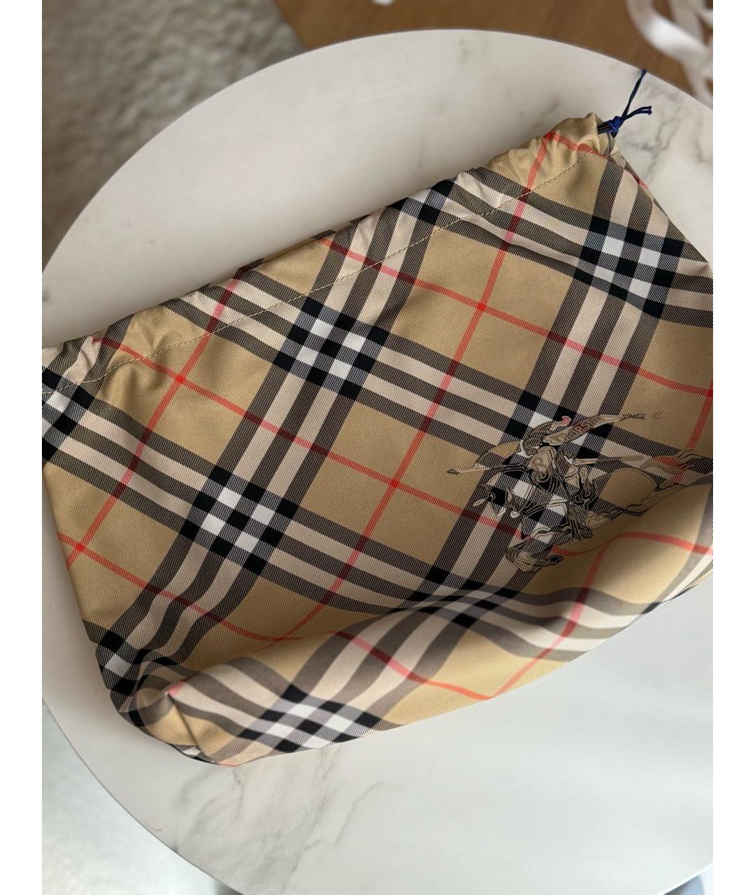 BURBERRY Бежевая тканевая косметичка, фото 2