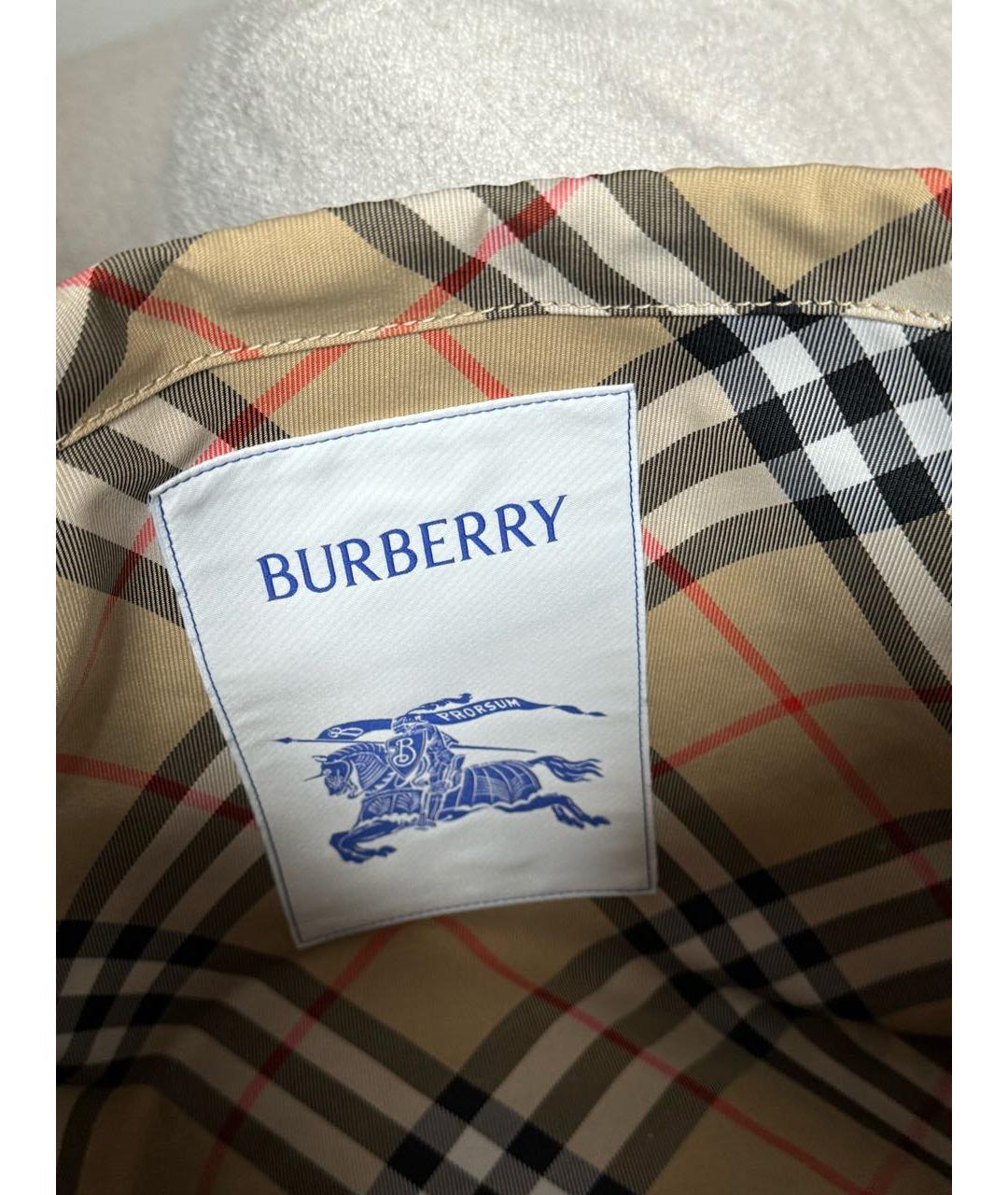 BURBERRY Бежевая тканевая косметичка, фото 4