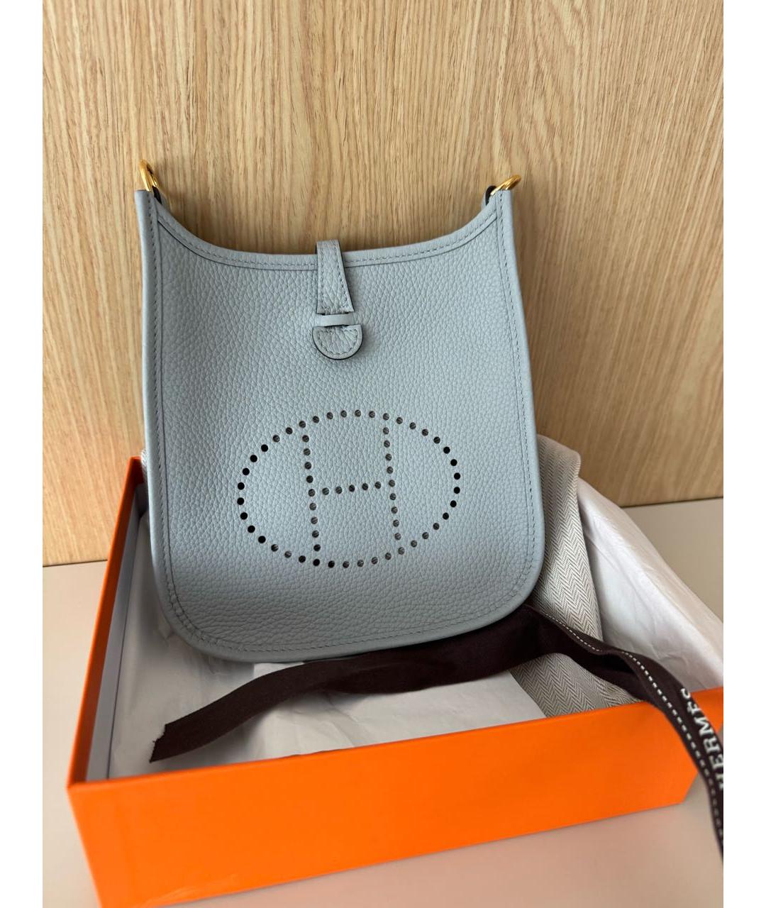 HERMES Серая кожаная поясная сумка, фото 2
