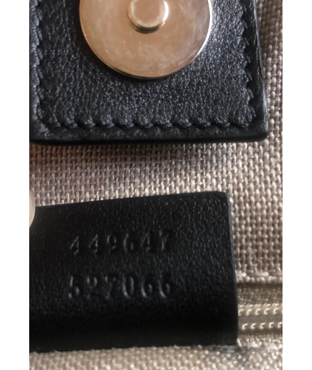 GUCCI Черная кожаная сумка тоут, фото 7