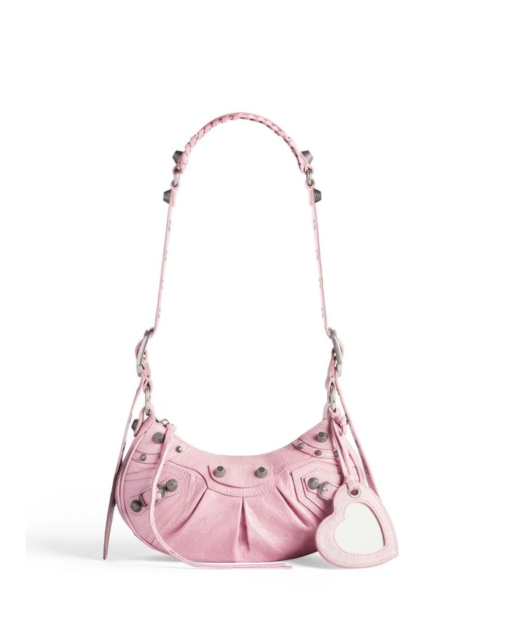 BALENCIAGA Розовая кожаная сумка через плечо, фото 2