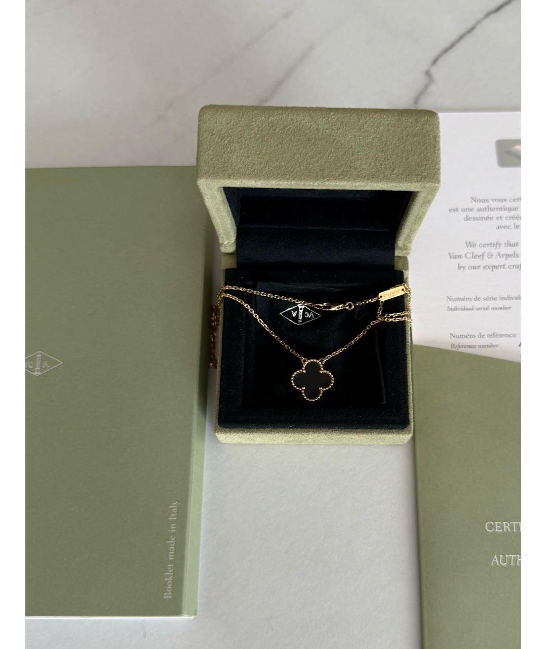 VAN CLEEF & ARPELS Черная подвеска из желтого золота, фото 2