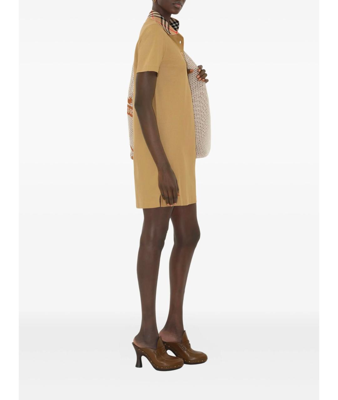 BURBERRY Бежевое хлопковое платье, фото 2