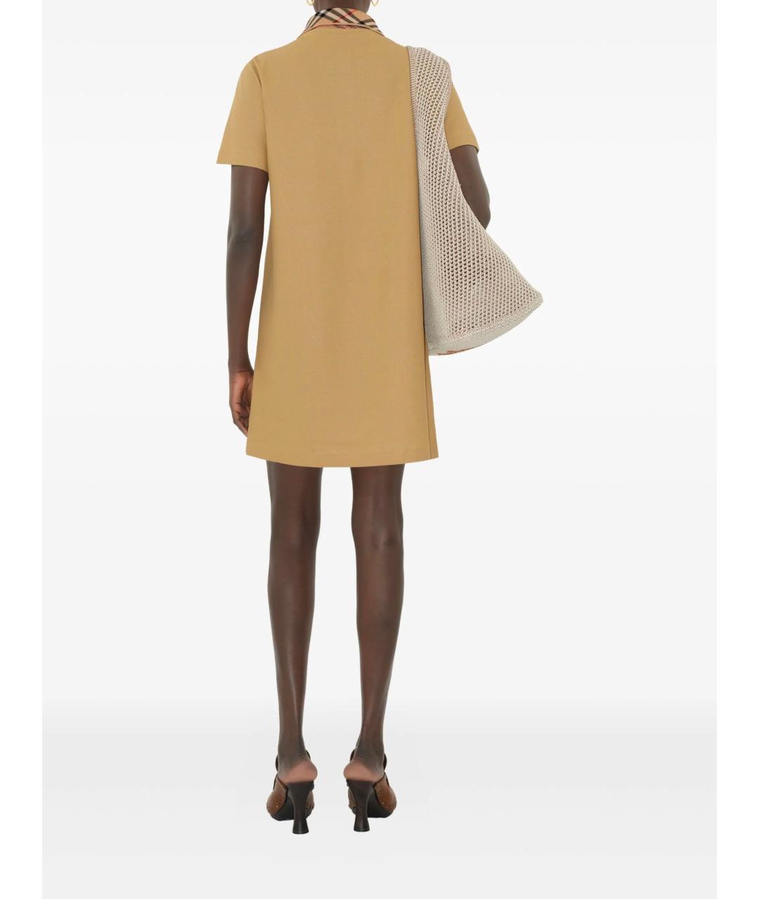 BURBERRY Бежевое хлопковое платье, фото 3